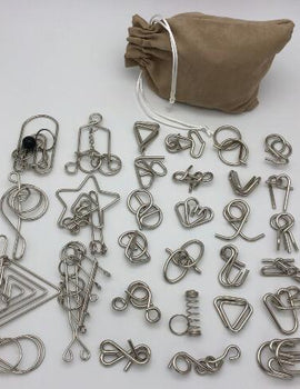 New Set of 30/41/46PCS Metal Puzzle Mind Brain Teaser Magic Wire Rings Puzzles Game Toys for Children Adults