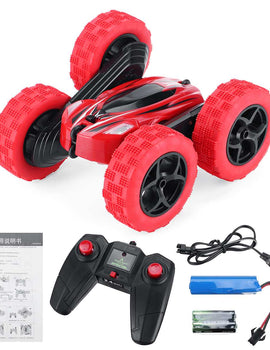 RC Flip Stunt Car 2.4G Remote Control Car Double-side Rolling 360 Degrees Rotating with Light 1:24 Modeling Toys for Kids
