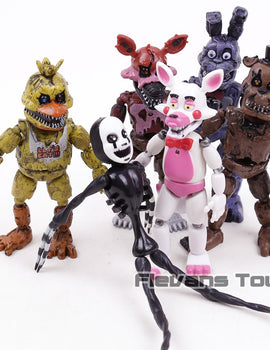 FNAF Five Nights at Freddy's Nightmare Freddy Chica Bonnie Funtime Foxy PVC Action Figures Toys 6pcs/set