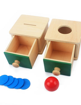 Infant & Todders Montessori Kids Toy Baby Wooden Coin Box Piggy Bank Learning Educational Preschool Training Brinquedos Juguets