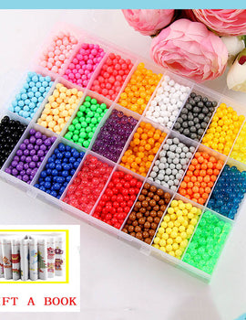 6000pcs 24 colors Refill Beads puzzle Crystal DIY water spray beads set ball games 3D handmade magic toys for children