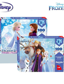 Disney Frozen 2 Carton Puzzle 100 Piece Flat Paper Puzzle Child Early Learning Educational Toys