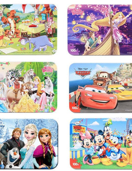 13 Style Disney Pixar Cars 3 Frozen Mickey 100 Slice Small Piece Puzzle Toy Children Wooden Jigsaw Puzzles Kids Educational Toys