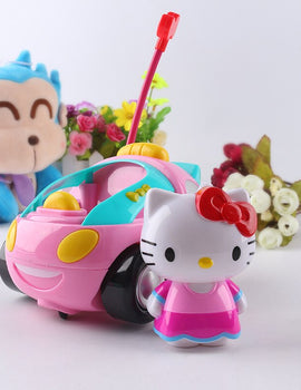 Baby boys girl Doraemon Remote Control Electric toys car kids RC Car High speed Cute cat Cartoon musical light child Car toy