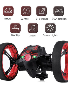 New RC Car Bounce Car Remote Control Toys RC Robot 80cm High Jumping Car Radio Controlled Cars Machine LED Night Toys Kids Gifts