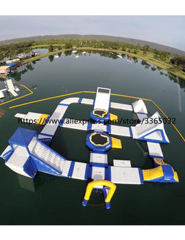 Brazil Inflatable Fun Aqua Park Equipment / Giant Inflatable Commercial Water Park Design Build For Sale
