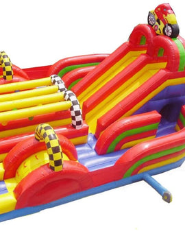 Style inflatable slide with bouncer 0.55mmPVC fun city playground