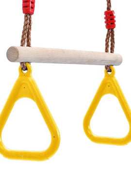 Kids Wooden Hand Rings Outdoor Swing Toy Gift Sports Fitness Children Supplies Garden Playground Fun Toy Accessories
