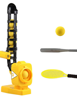 QC033-17 2-In-1 Children Baseball Automatic Pitching Machine Indoor Outdoor Toys Parent-Child Family Fun For Kids - Red Yellow