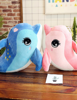 Furry Dolphin Soft Toys Stuffed Animals Cute Plush Soft Toy Popular New Soft Kids Plush Pillow Peluches Toys For Girls JJ60MR