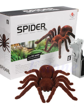 Kid Gift Remote Control Scary Creepy Soft Plush Spider Infrared RC Tarantula Toy 95AE