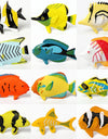 Simulation Tropical Fish Action  Figure Play Set,Sea Marine Creatures, Plastic Sea Animal Mini Early Education Toy Fish 12 pcs