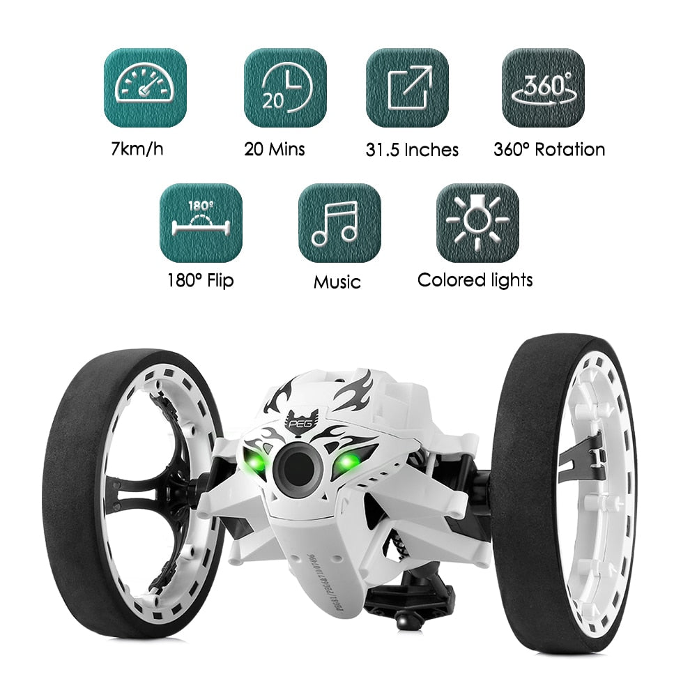 New RC Car Bounce Car Remote Control Toys RC Robot 80cm High Jumping Car Radio Controlled Cars Machine LED Night Toys Kids Gifts