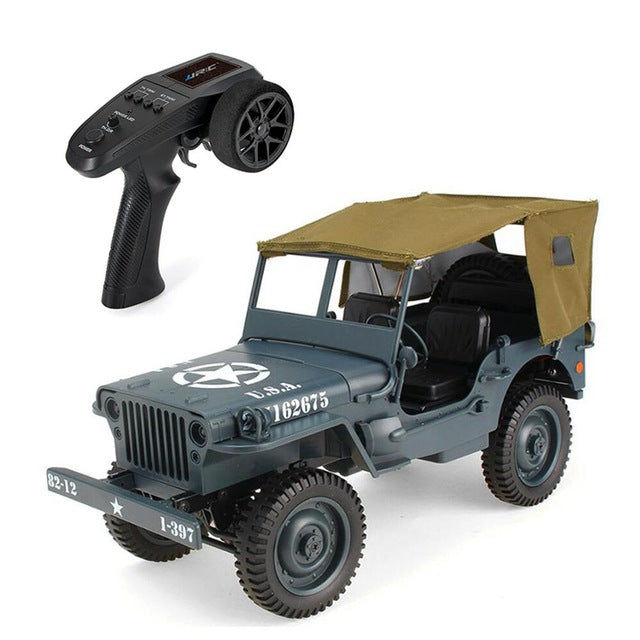 Q65 1/10 2.4G 4wd RC Truck Military Car Rock Crawler Off-road Vehicle with Overhead LED Light Toys Auto Army Trucks Boy Toys