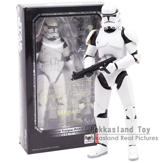 SHF  Clone Trooper PHASE II / PHASE I Captain PVC Action Figure Collectible Model Toy