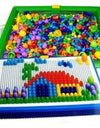 296pcs/set Creative Mosaic Toy Gifts Children Nail Composite Picture Puzzle Creative Mosaic Mushroom Nail Kit Puzzle Toys