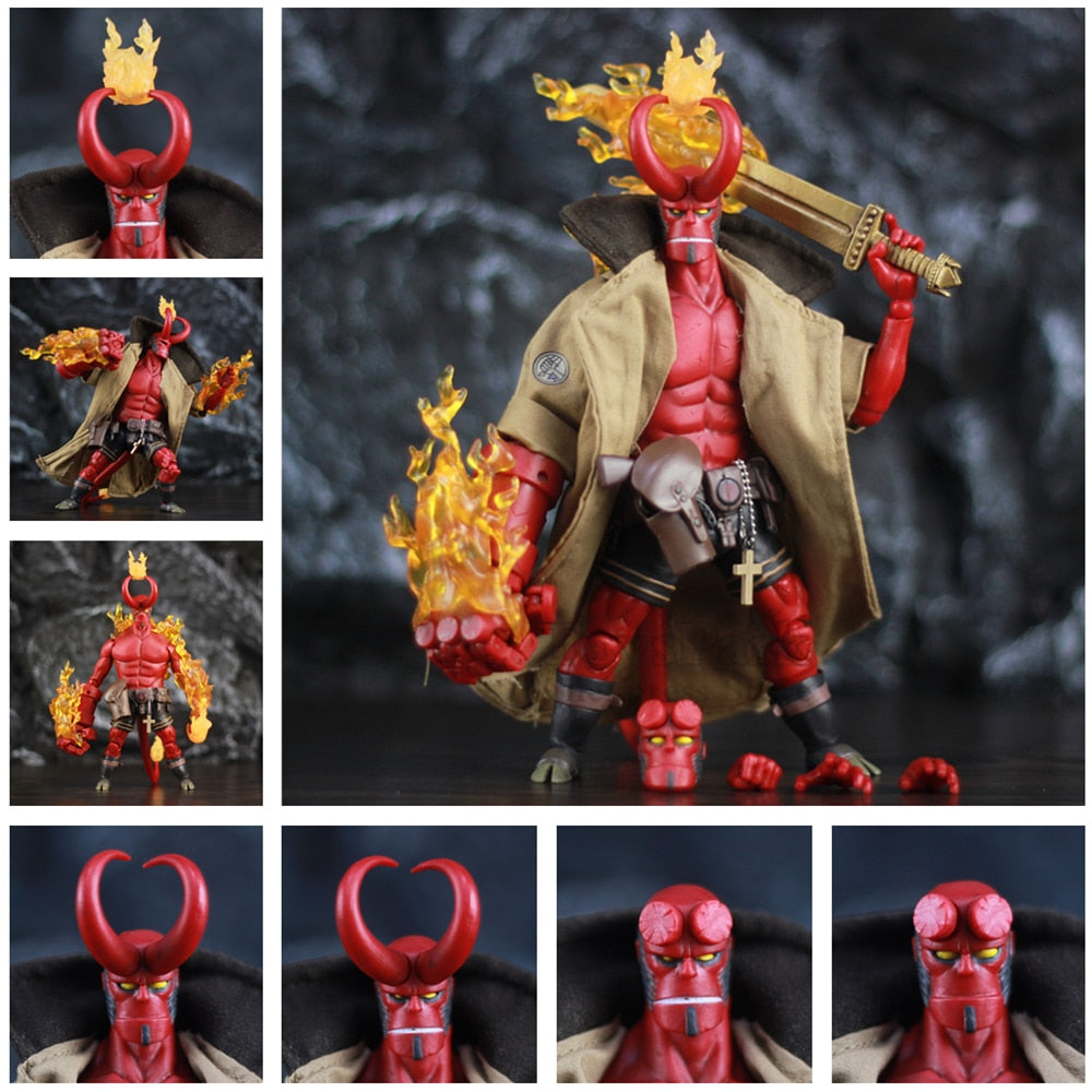 Hellboy Anung Un Rama 1/12 6" Action Figure Cloth Gown Sword Gun KO 1000toys Mike Mignola Big Baby Variant Comic Movie Toys Doll