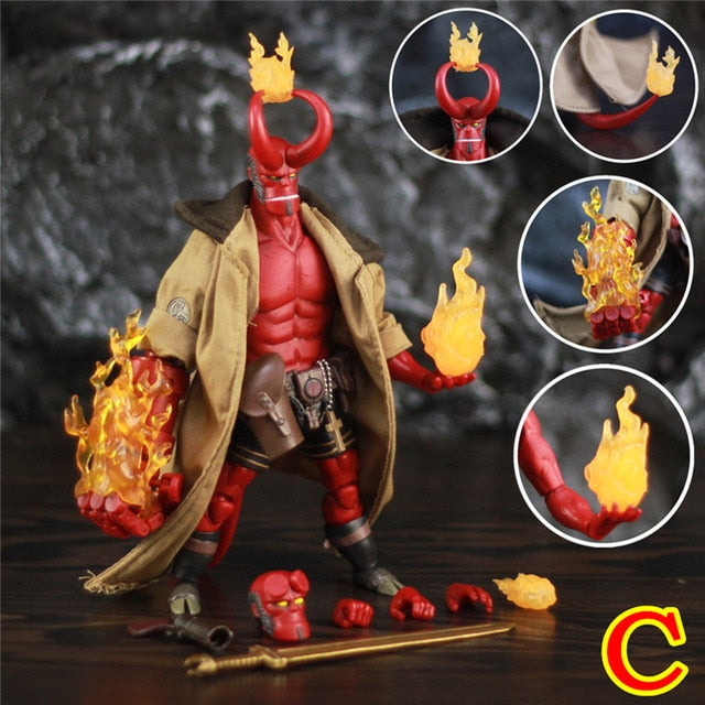 Hellboy Anung Un Rama 1/12 6" Action Figure Cloth Gown Sword Gun KO 1000toys Mike Mignola Big Baby Variant Comic Movie Toys Doll