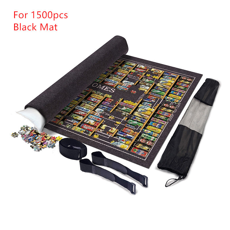 3mm Thicken Puzzles Mat Jigsaw Roll Mat Playmat Large 2000 3000 6000pcs Puzzle Accessories Storage Portable Travel Games w/ bag