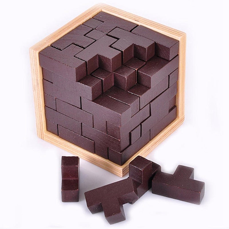 New 54T Educational 3D Puzzles Russia Ming Luban Wooden Toys Kids IQ Brain Teaser Burr IQ Toy for Children Adults