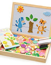 100+PCS Wooden Magnetic Puzzle Figure/Animals/ Vehicle /Circus Drawing Board 5 styles Box Educational Toy Gift