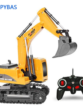 2.4 ghz 6 canais 1:24 rc escavadeira brinquedo rc engenharia carro liga e plástico máquina escavadora rtr para crianças presente de natal
