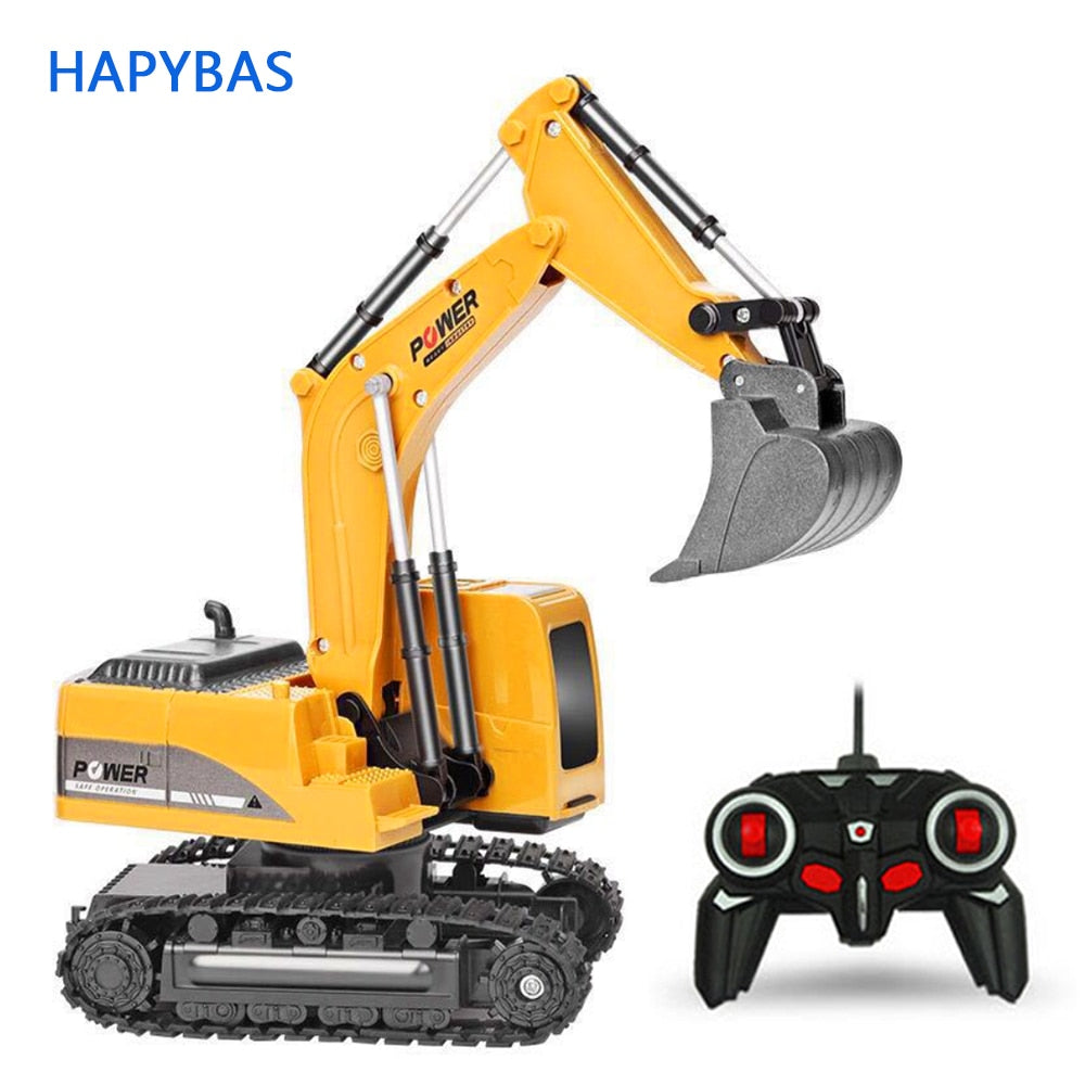 2.4 ghz 6 canais 1:24 rc escavadeira brinquedo rc engenharia carro liga e plástico máquina escavadora rtr para crianças presente de natal