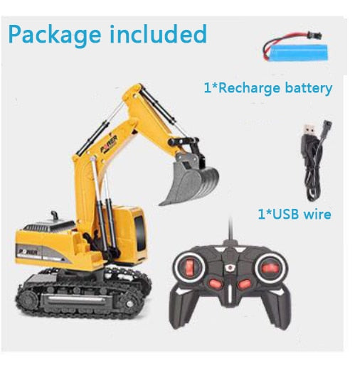 2.4 ghz 6 canais 1:24 rc escavadeira brinquedo rc engenharia carro liga e plástico máquina escavadora rtr para crianças presente de natal