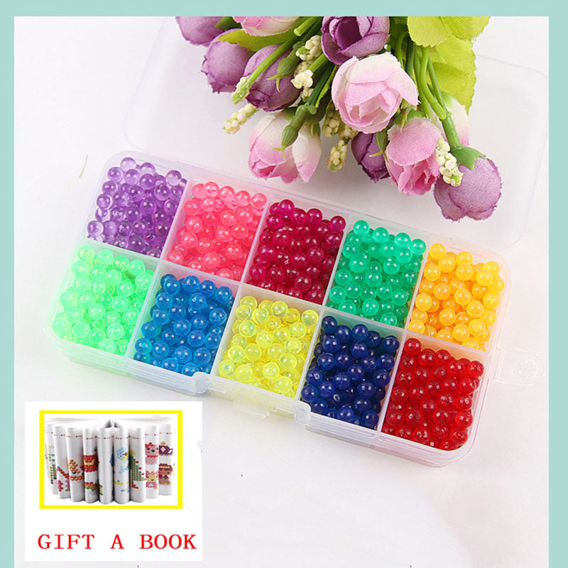 6000pcs 24 colors Refill Beads puzzle Crystal DIY water spray beads set ball games 3D handmade magic toys for children