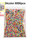 6000pcs 24 colors Refill Beads puzzle Crystal DIY water spray beads set ball games 3D handmade magic toys for children
