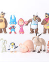 10 pieces/set Russia Masha Toy Figure Doll Home Decoration Masse Toys Bear Masshe Action Figure Creative Bear Doll Gift For Kid