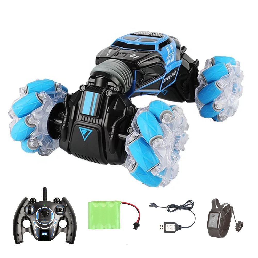 4wd rc dublê carro relógio de controle gesto indução deformável elétrico rc deriva carro transformador carro brinquedos para crianças com luz led