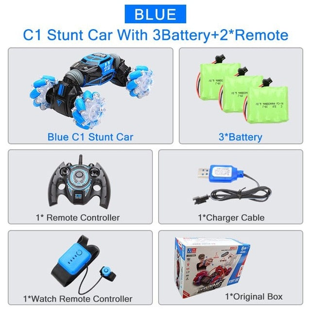 4wd rc dublê carro relógio de controle gesto indução deformável elétrico rc deriva carro transformador carro brinquedos para crianças com luz led