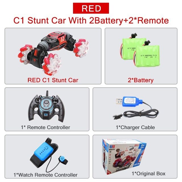 4wd rc dublê carro relógio de controle gesto indução deformável elétrico rc deriva carro transformador carro brinquedos para crianças com luz led