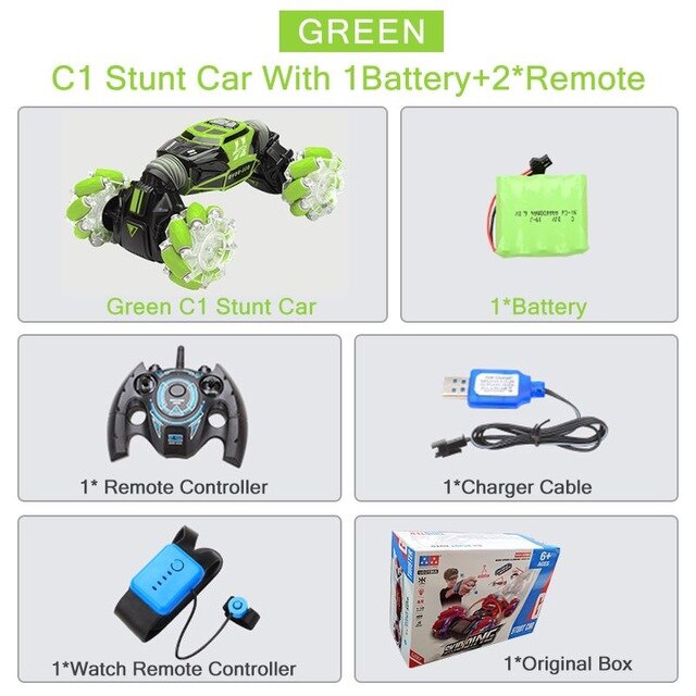 4wd rc dublê carro relógio de controle gesto indução deformável elétrico rc deriva carro transformador carro brinquedos para crianças com luz led