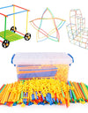 4D DIY Straw Building Blocks Plastic Stitching Inserted Construction Assembled Blocks Bricks Educational Toys  for Children Gift