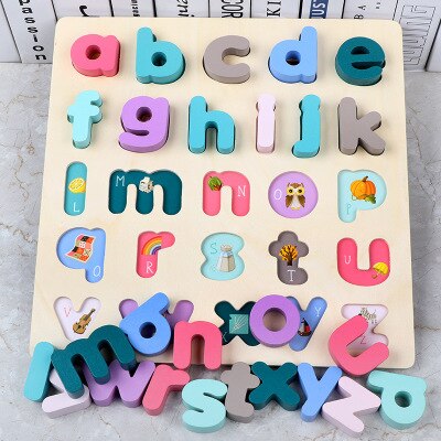 Puzzle Digital Wooden Toys Early Learning Jigsaw Letter Alphabet Number Puzzle Preschool Educational Baby Toy for Children Gifts