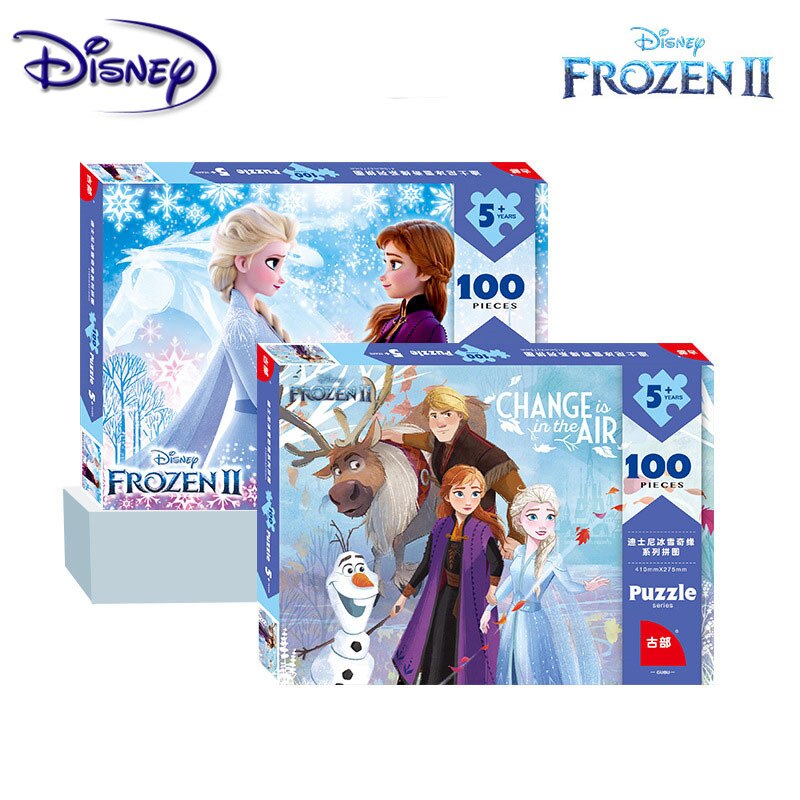 Disney Frozen 2 Carton Puzzle 100 Piece Flat Paper Puzzle Child Early Learning Educational Toys