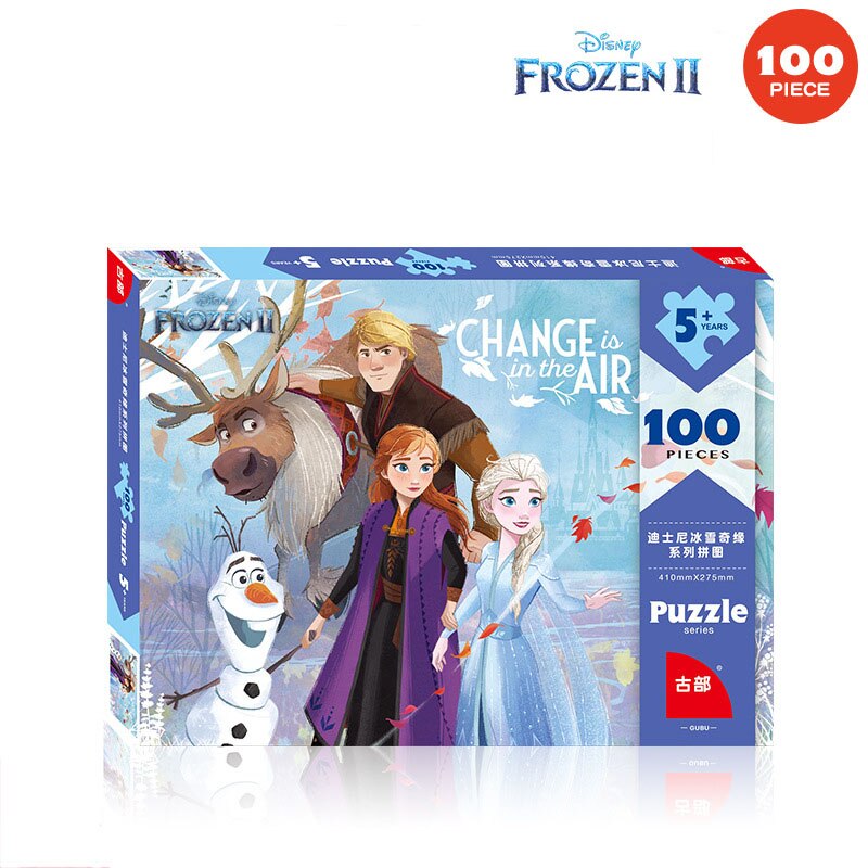 Disney Frozen 2 Carton Puzzle 100 Piece Flat Paper Puzzle Child Early Learning Educational Toys