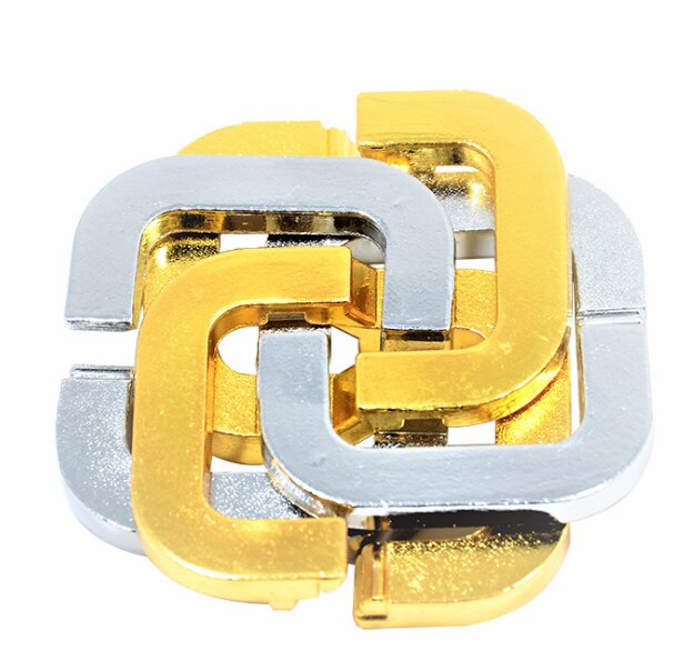 Diecast toy Classic Metal IQ Teaser Cast Puzzles Game Brain IQ Toys for Adults Children Kids Enlighten Toys