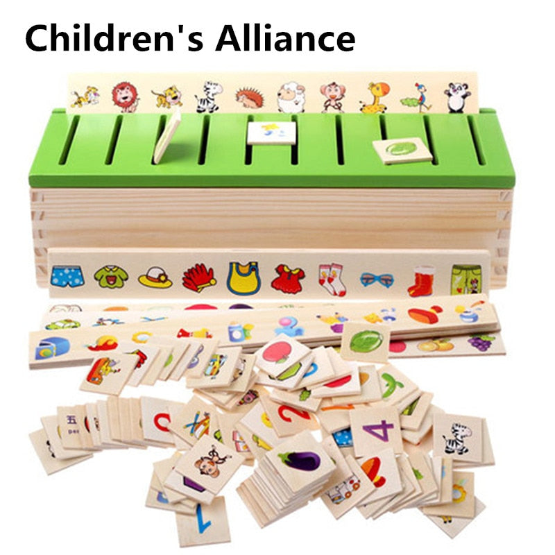 Montessori Early Educational Puzzles Toys For Children Intelligence Learning Puzzle Wooden Creature Cartoon 3D Puzzle