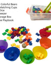 Rainbow Montessori Toys Counting Bears Match Sorting Cups Baby Kids Games Learning Preschool Educational Montessori Sensory Toys