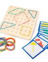 Kids Toy Montessori Graphics Rubber Tie Nail Geoboard Board with 23Pcs Cards Preschool Learning Educational Toys Boys Girls Gift