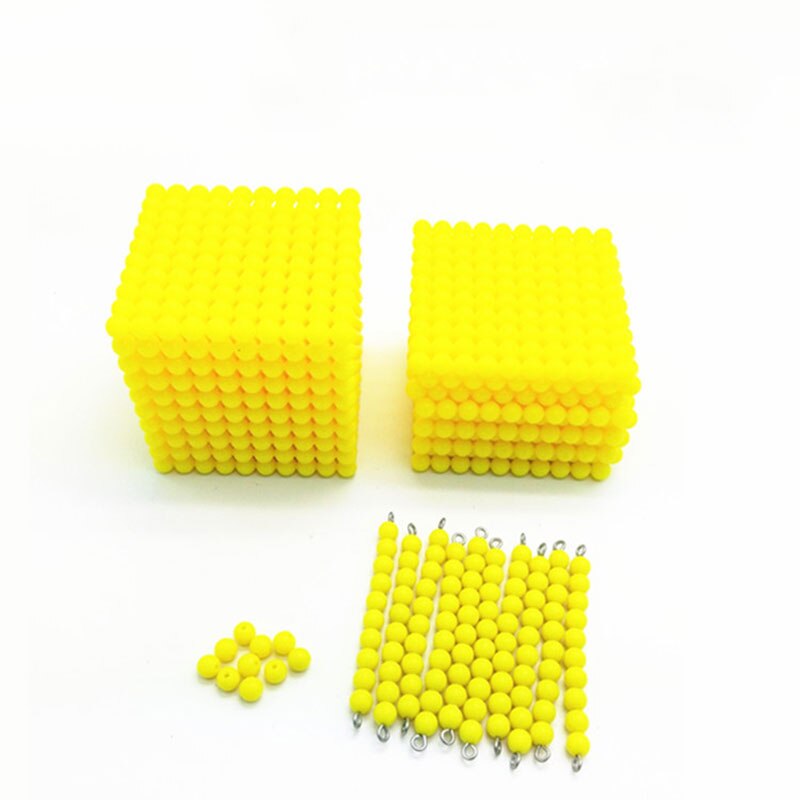 Wooden Montessori Toys Baby Yellow Beads Cube Montessori Beads Learning educational Toys for Toddlers juguetes brinquedos ME2264