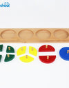 Montessori Kids Toy Baby Wood Cut-Out Fraction Circles 1-4 Learning Educational Preschool Training Brinquedos Juguets