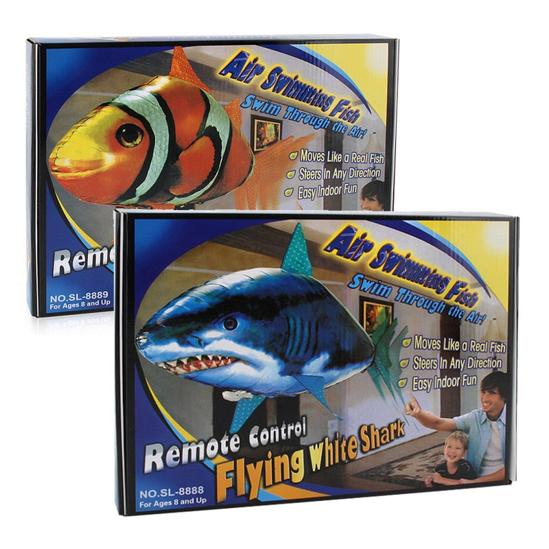 Zhenwei Remote Control Flying Fish Helium Shark Clown Fish Electric Inflatable Toys Air Swimmer Toys Nemo Balloons Toy