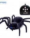 Electronic pet Remote Control Simulation tarantula Eyes Shine smart black Spider 4Ch Halloween RC Tricky Prank Scary Toy gift