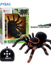 Electronic pet Remote Control Simulation tarantula Eyes Shine smart black Spider 4Ch Halloween RC Tricky Prank Scary Toy gift