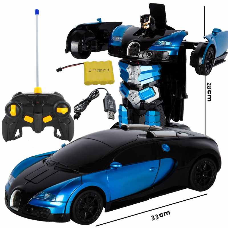 2019 1:12 RC Cars Cartoon Deformation Car Inertial Transformation Robots Toy for Children Baby Novelty Toys  Kid Gift