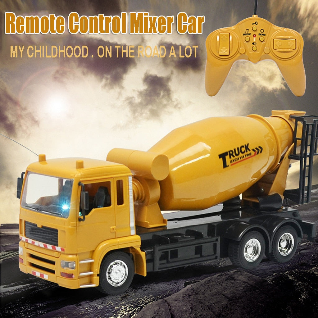 1/24 Scale 8 Channel Remote Control Construction Cement Mixer Truck RC Mixer Intelligent brinquedos juguetes kids toys игрушки